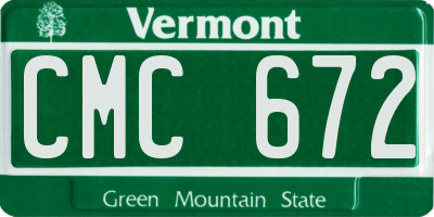 VT license plate CMC672