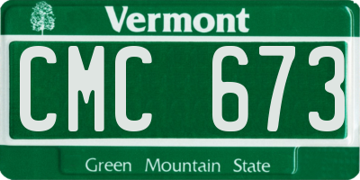 VT license plate CMC673