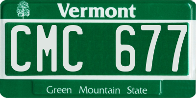 VT license plate CMC677