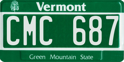 VT license plate CMC687