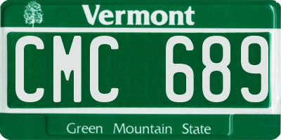 VT license plate CMC689