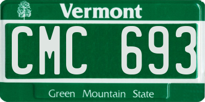 VT license plate CMC693