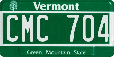 VT license plate CMC704
