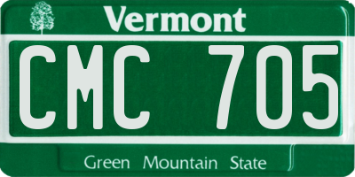 VT license plate CMC705