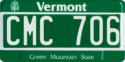 VT license plate CMC706