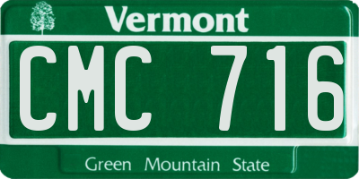 VT license plate CMC716