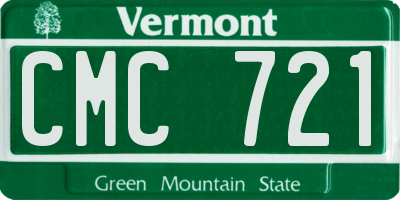 VT license plate CMC721