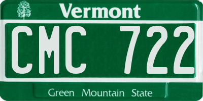 VT license plate CMC722