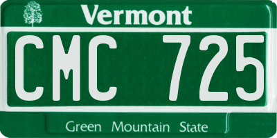 VT license plate CMC725