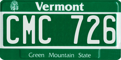 VT license plate CMC726