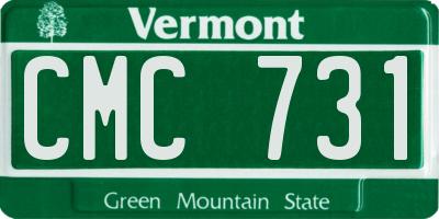 VT license plate CMC731