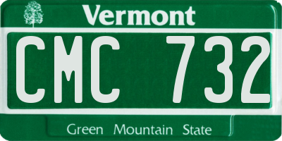 VT license plate CMC732