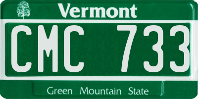 VT license plate CMC733