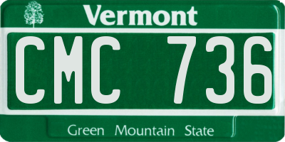 VT license plate CMC736
