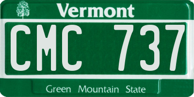 VT license plate CMC737