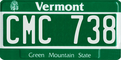 VT license plate CMC738