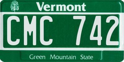 VT license plate CMC742