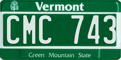 VT license plate CMC743