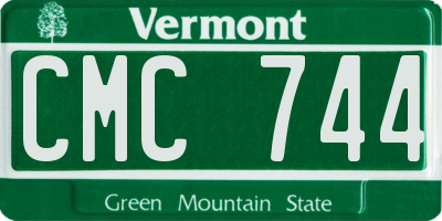 VT license plate CMC744