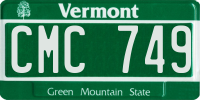 VT license plate CMC749