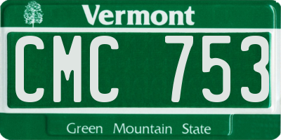 VT license plate CMC753