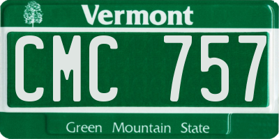 VT license plate CMC757