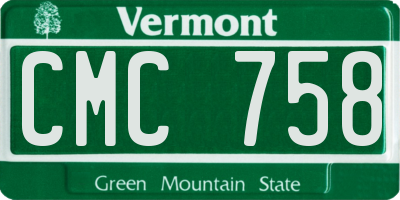 VT license plate CMC758