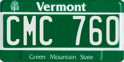 VT license plate CMC760
