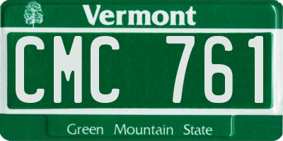 VT license plate CMC761
