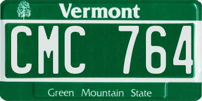 VT license plate CMC764