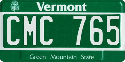 VT license plate CMC765