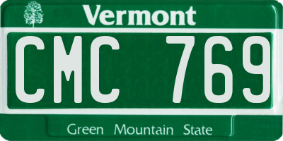 VT license plate CMC769