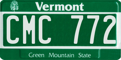 VT license plate CMC772