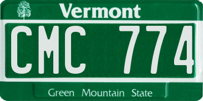 VT license plate CMC774
