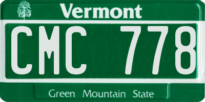 VT license plate CMC778