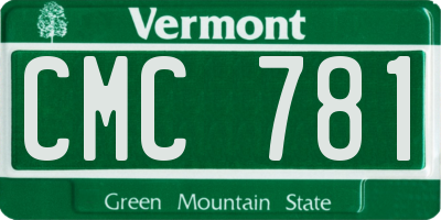 VT license plate CMC781