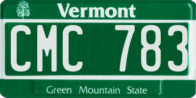 VT license plate CMC783