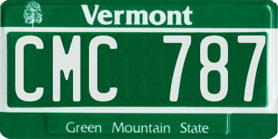 VT license plate CMC787