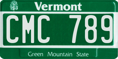 VT license plate CMC789