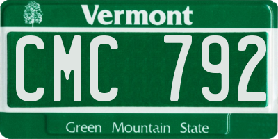 VT license plate CMC792