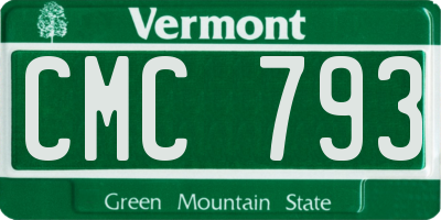 VT license plate CMC793