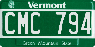 VT license plate CMC794