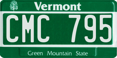VT license plate CMC795