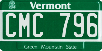 VT license plate CMC796