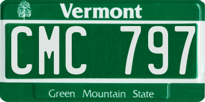 VT license plate CMC797