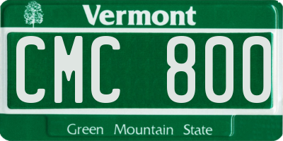 VT license plate CMC800