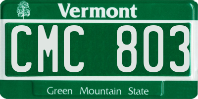 VT license plate CMC803