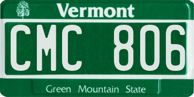 VT license plate CMC806