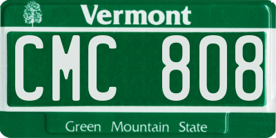 VT license plate CMC808