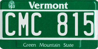 VT license plate CMC815